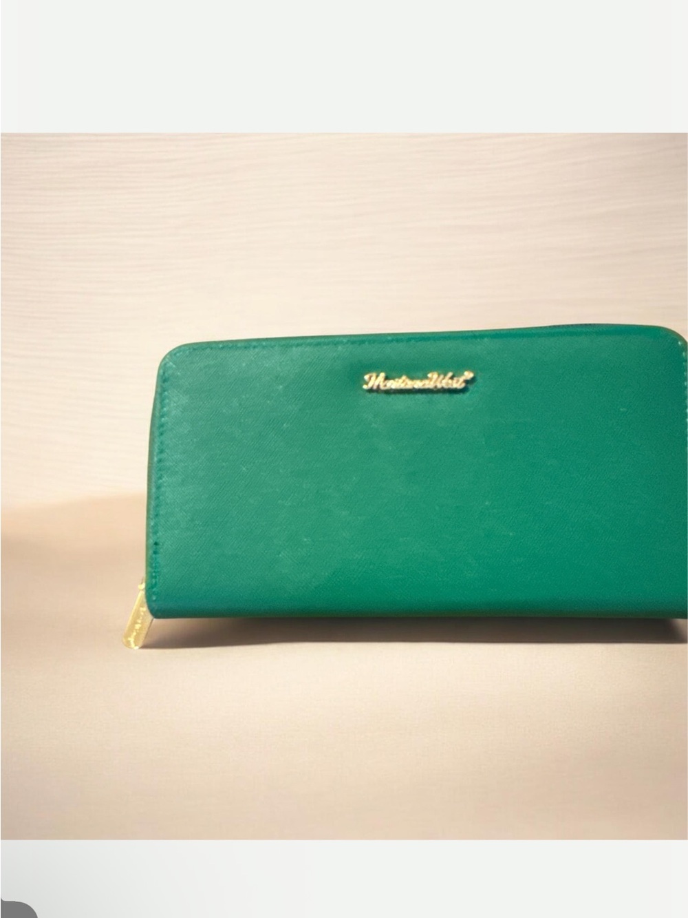 Montana West Emerald Green Zip Wallet with Gold Hardware